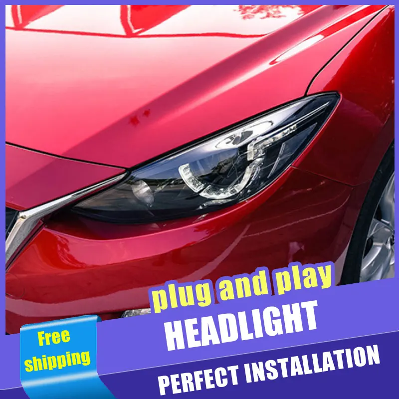 2 шт. автомобильный стиль светодиодный фары для Mazda 3/Axela 14-16 для Axela Головной фонарь светодиодный DRL Объектив двойной луч H7 HID Xenon bi xenon объектив