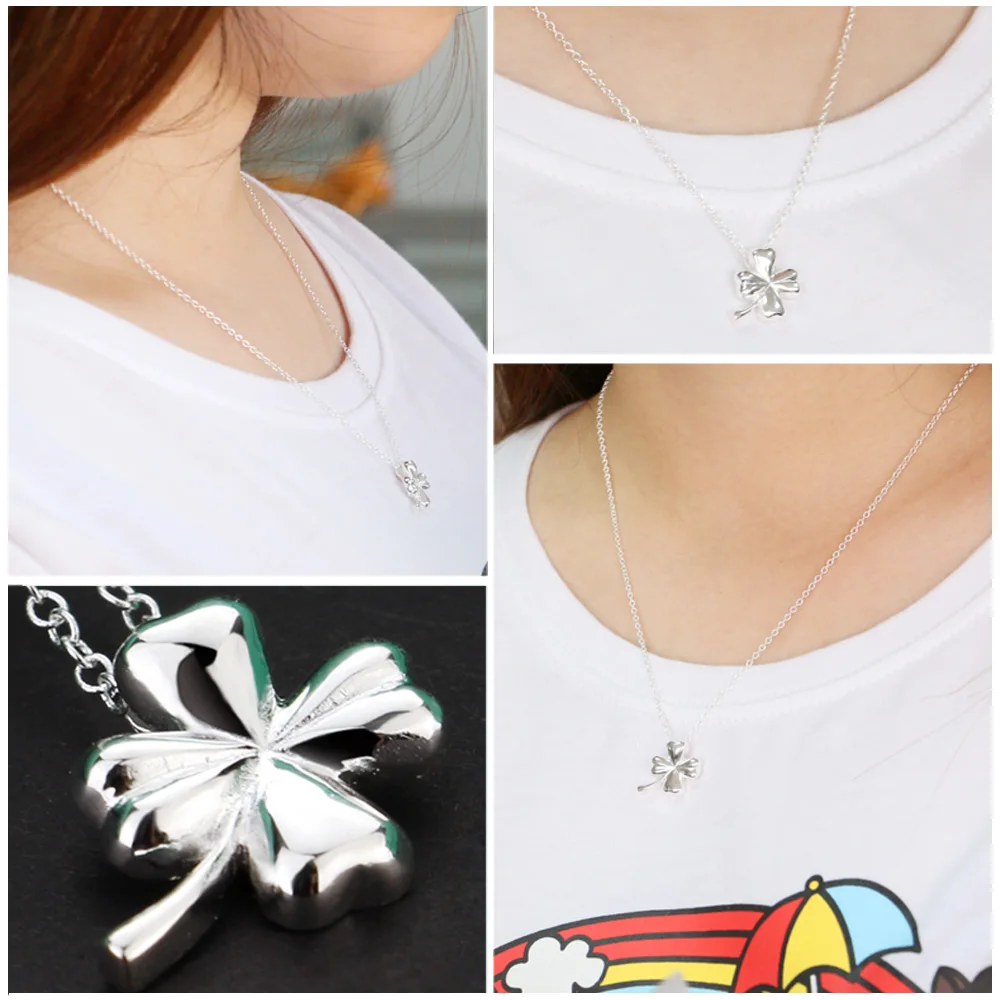 Модное женское ожерелье из серебра 925 пробы с клевером для женщин женский чокер