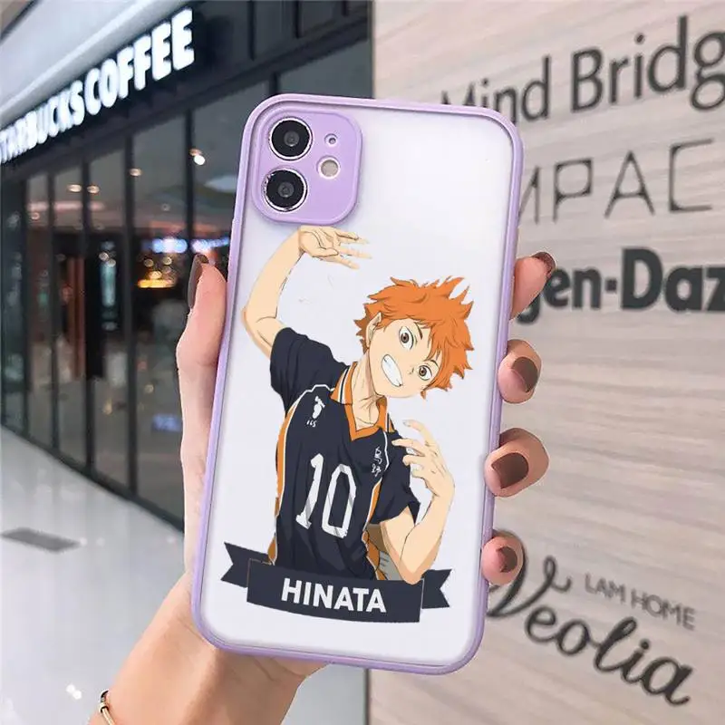 

Haikyuu Hinata attacks Anime Phone Case Matte Transparent for iPhone 7 8 11 12 s mini pro X XS XR MAX Plus cover funda