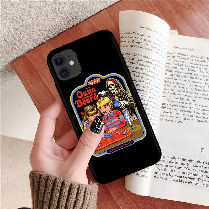 T7925 Funny Halloween Satan Vintage Let's Summon Demons Graphic Black silicone Phone Case For iPhone XR X XS 11 Pro Max 8 7 6 6S Plus - Цвет: T7925