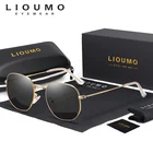 Мужские и женские солнцезащитные очки LIOUMO, Винтажные Солнцезащитные очки в стиле ретро с шестигранным покрытием, очки для вождения с антибликовым покрытием, gafas de sol hombre