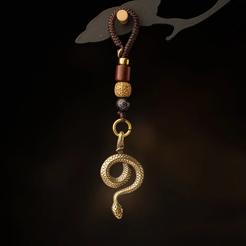 Ретро латунные фигурки животных тигра плетеный шнур автомобильный брелок