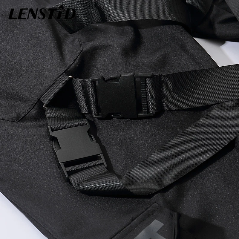 

LENSTID 2019 Autumn Hip Hop Cargo Pants Pockets Men Streetwear Harajuku Harem Pants Buckle Ribbon Joggers Pants Black Sweatpants