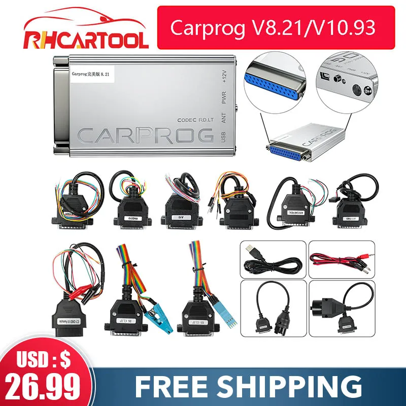 Инструмент для тюнинга и ремонта автомобилей Carprog V10.05 V8.21 V10.93 с 21