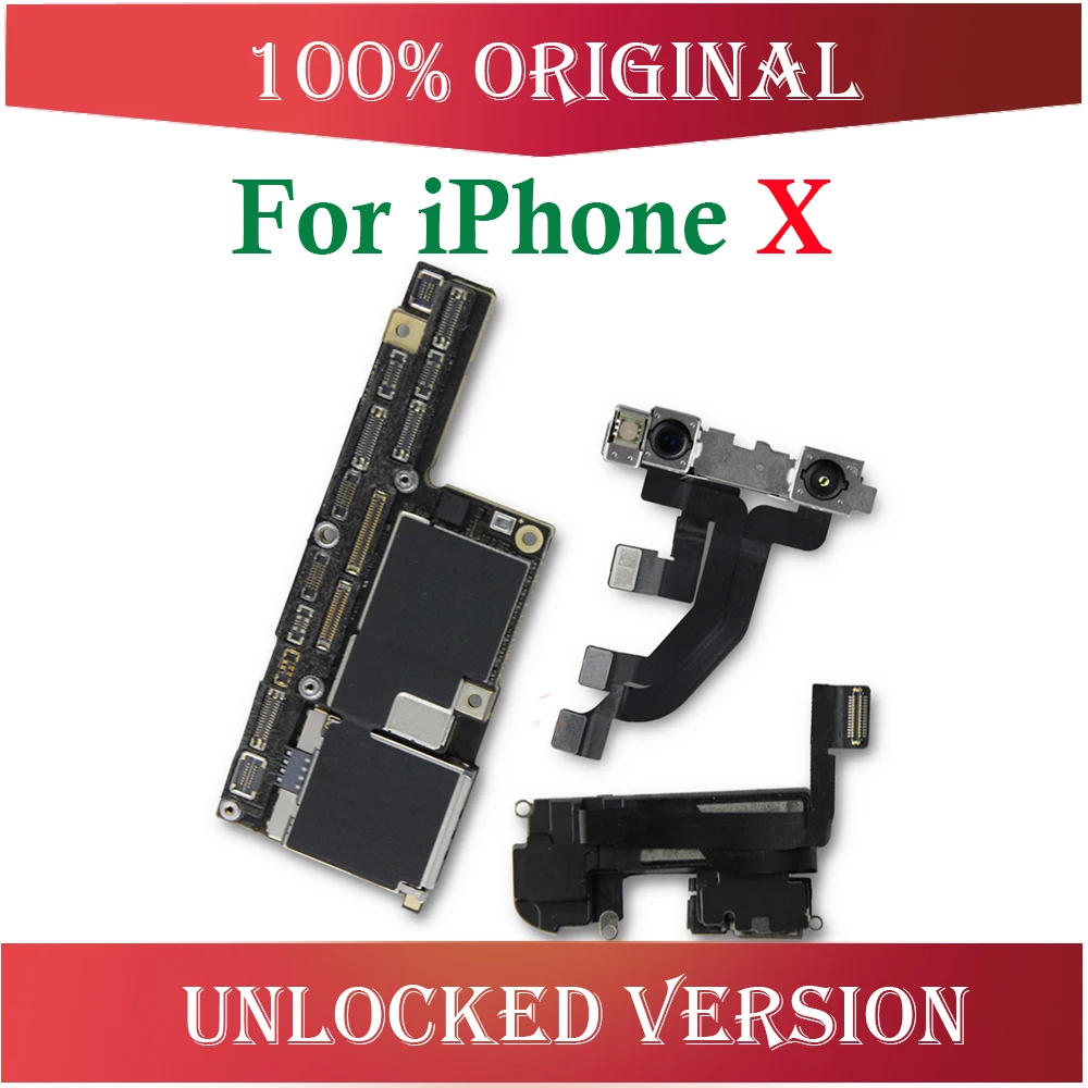 Для iphone X материнская плата с лицом ID/без лица ID, с Бесплатный iCloud разблокированный для iphone x материнская плата 64 Гб/256 ГБ
