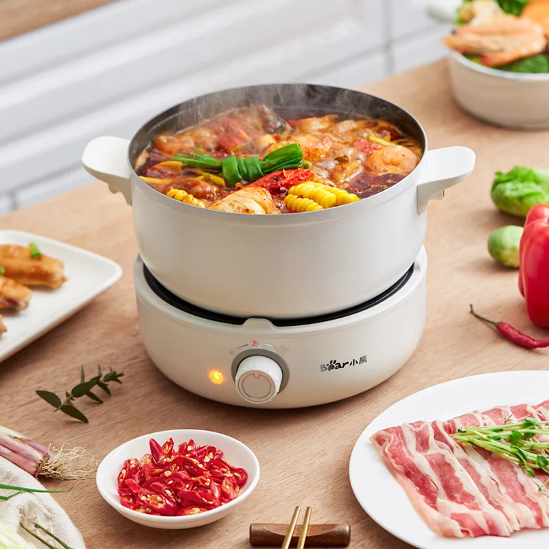 Electric Hot Pot Rice Cooker Multifunction Split Type Pot Kitchen Cooker Non-stick Frying Pan For Travel Kitchen