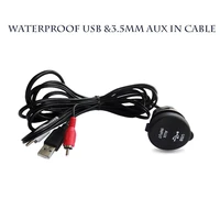 waterproof marine extension usb audio cable stereo boat universal 3 5mm rca aux usb interface cable port utv atv yacht golf cart