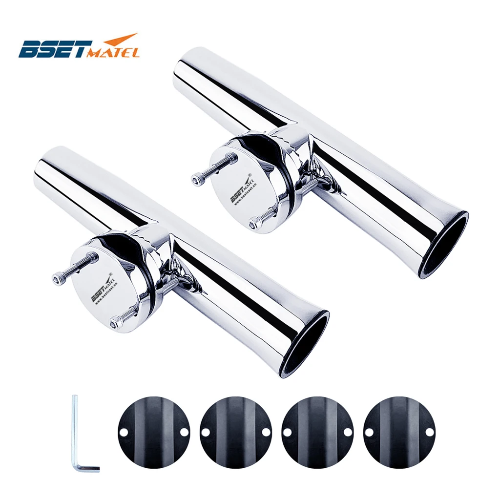 2X Stainless Steel 316 Fishing Rod Rack Holder Rest Pole Bracket Support Rail Mount for 25 to 51mm Rail Marine Boat Accessories