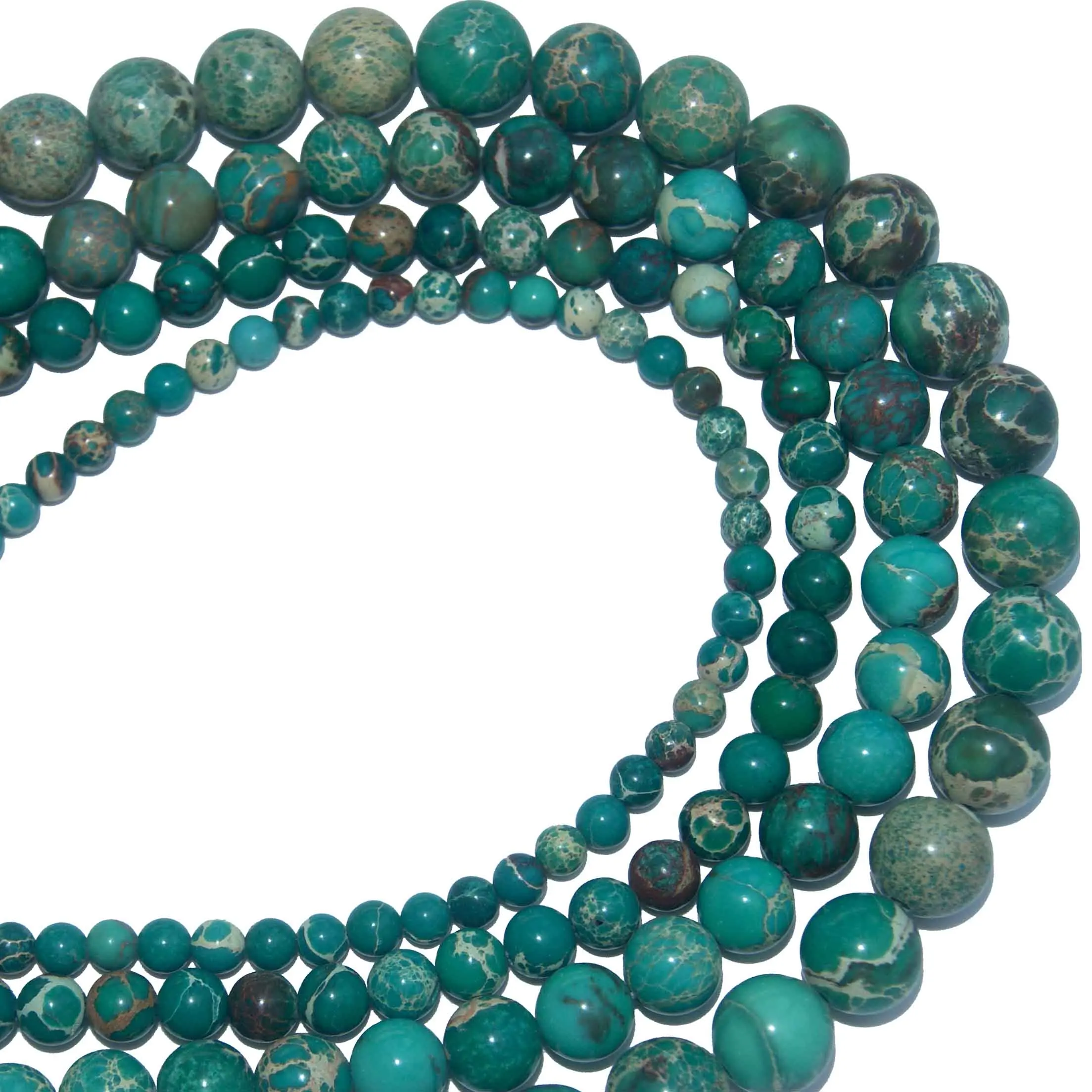 Натуральный камень зеленый морской осадок бирюза Императорский Ясперс Круглые