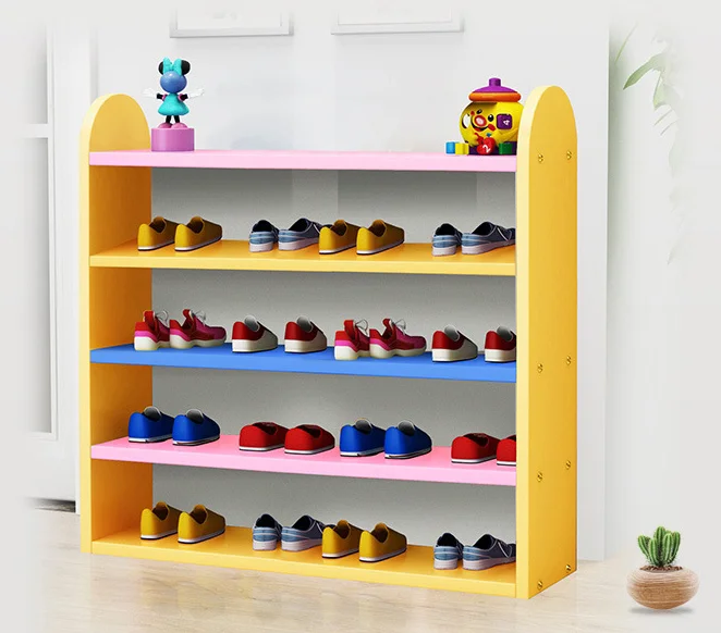 

Creative shoe rack combination color cute multi-layer rack wooden storage rack shoe cabinet