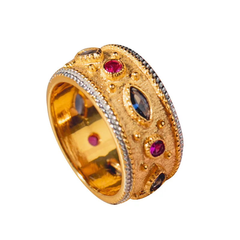 

CMajor Two Tone Sterling Silver Cubic Zircon Vintage Ring for Women