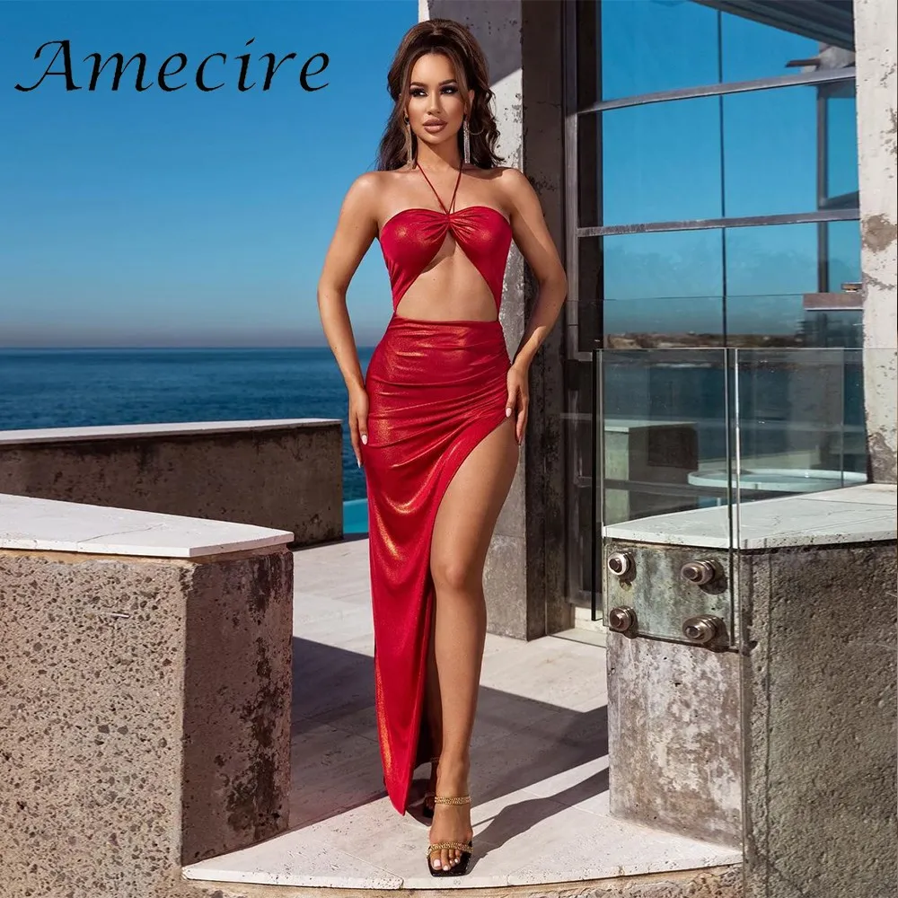 

Женское светильник-макси с лямкой на шее, с рюшами