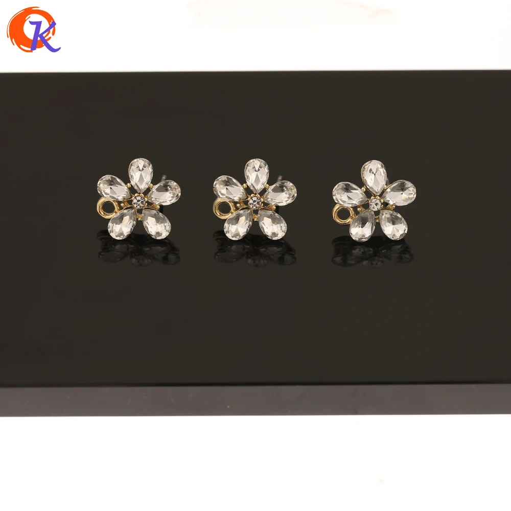 

Cordial Design 50Pcs 15*15MM Jewelry Accessories/Hand Made/Earring Findings/Flower Shape/DIY Making/Rhinestone Earrings Stud