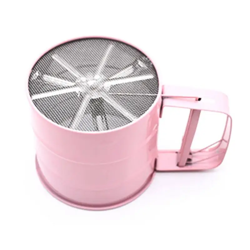 Домашний Кухня Нержавеющая сталь ручной сетки муки сахарная пудра сито чашка с