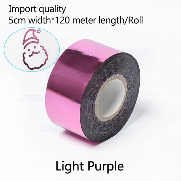 Light Purple ZONESUN 3 см рулоны золото серебро Горячая фольга тиснение бумаги ремесло бумага имитация медной фольги бумага для термопресса машина передачи - Цвет: Light Purple