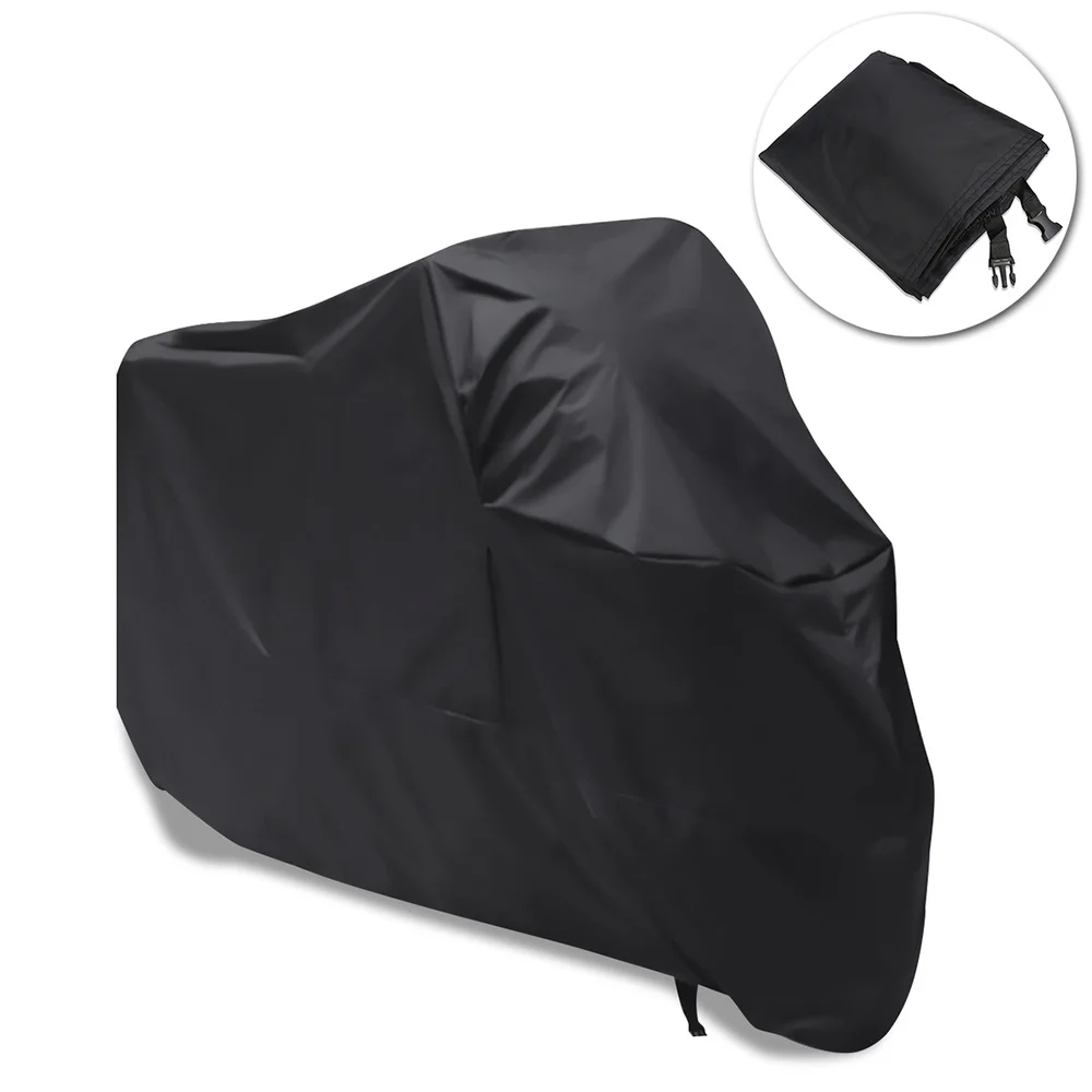 

Motorcycle Motorbike ATV Scooter Waterproof Sun Block Protective Cover Rain Cover Protector - Size XXL (Black)