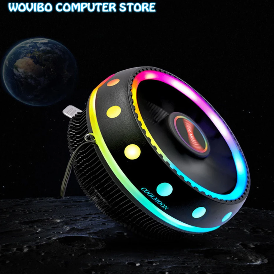 UFO Форма компьютер Процессор цветная (RGB) кулер для Intel LGA 1150 1151 1155 1156 775 1366 AMD AM2 AM3 + AM4