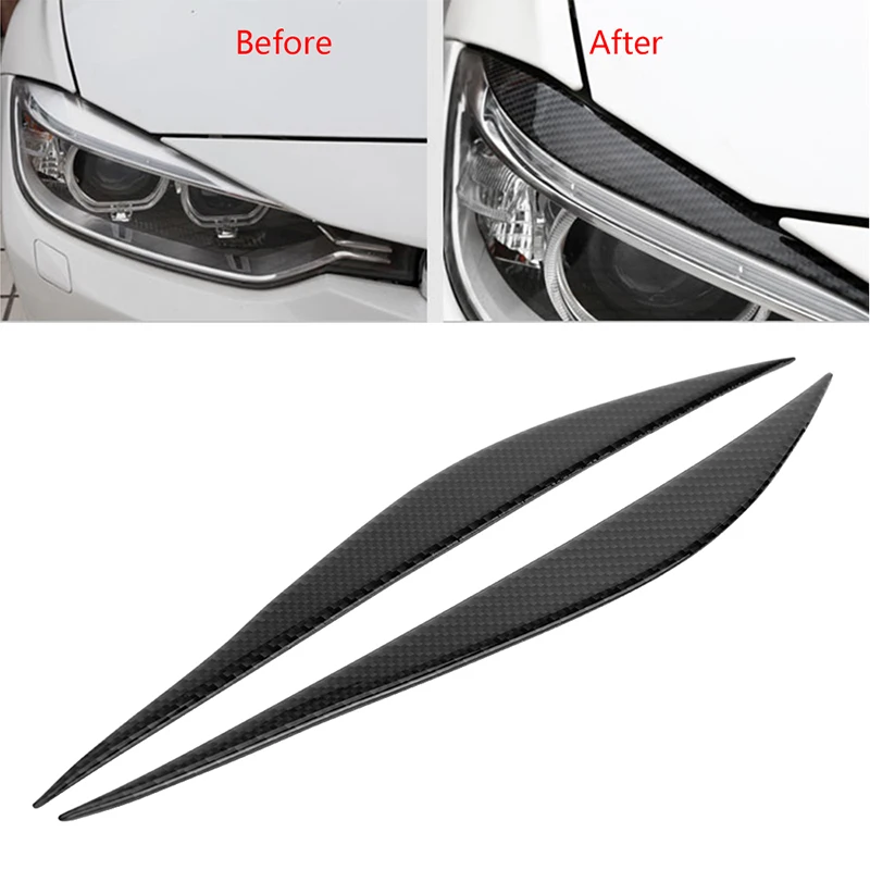 

Headlight Eyebrow Cover Headlight Eyelid Cover 2PCS Decor Trim Truck Parts Carbon Fiber for BMW 3ER F36 F30 320i 325i 316i