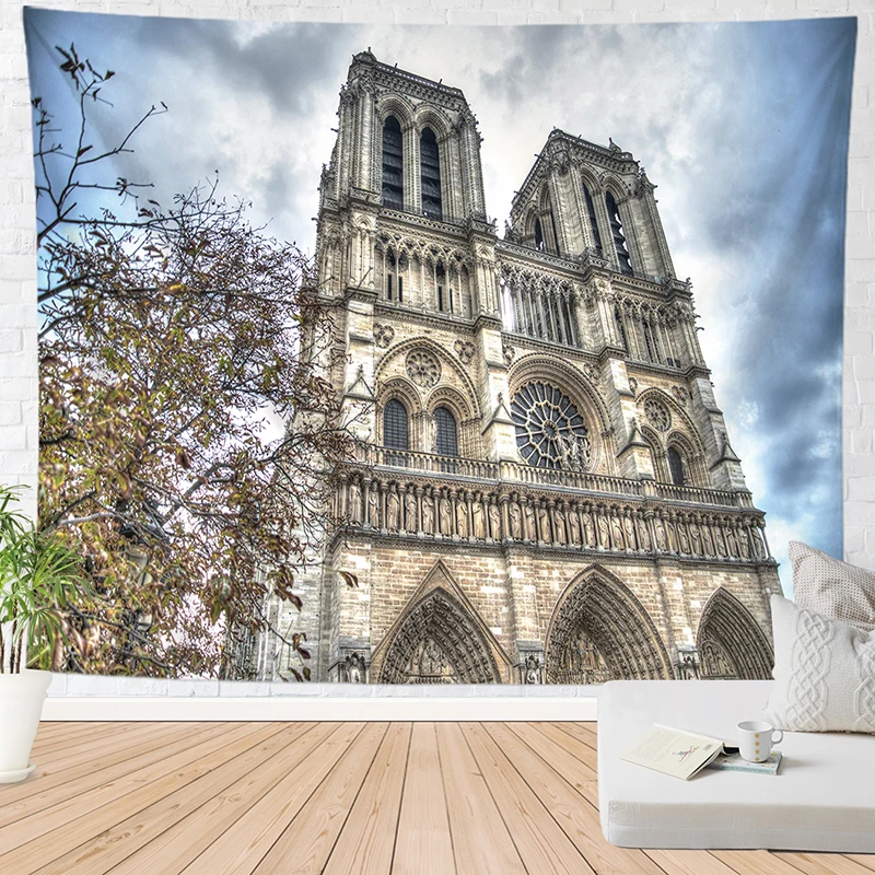 Соборная стена гобелен домашний декоративный настенное одеяло полиэфирная
