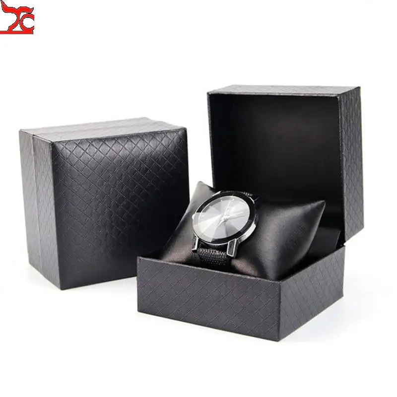 Профессиональные черные коробки для часов из искусственной кожи органайзер