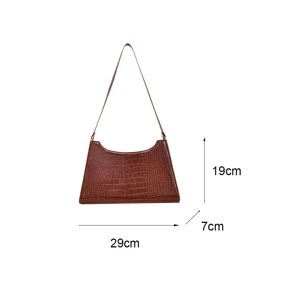 

Fashion Women Crocodile Leather Handbag Retro Alligator Pattern Shoulder Bags Elegant Ladies Solid Color Subaxillary Totes