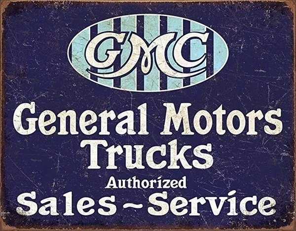 

Antique metal tin logo metal decoration GMC Trus Auized Sales Service Metal Tin Sign Wall Decoration Home Wall Posters