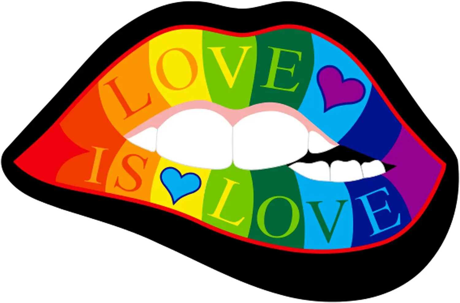 

Наклейка в виде губ Love is Love Радуга, фестиваль прайд-художественная виниловая наклейка в форме губ для ноутбука, бутылка для воды 8*6 см
