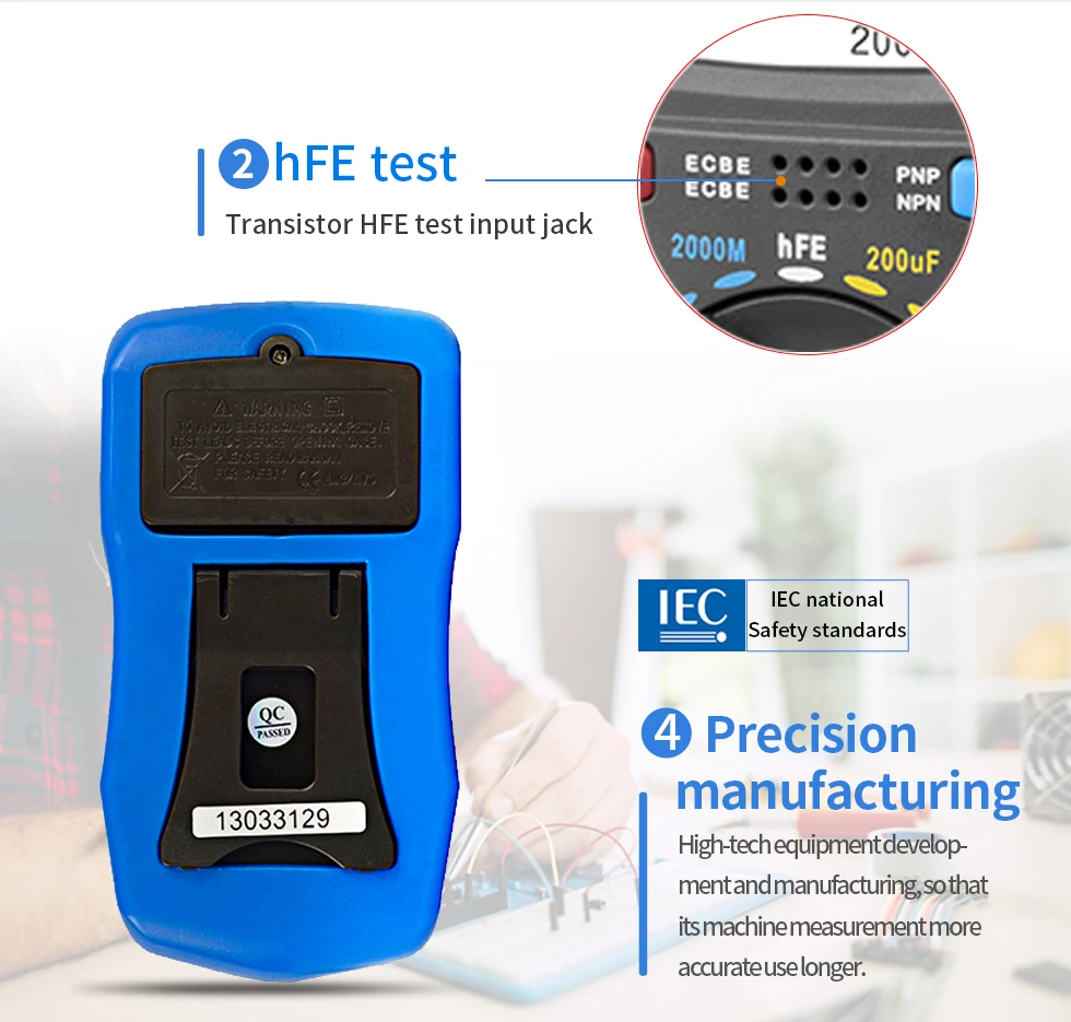 Holdпиковая HP-4070L емкость мультиметр Цифровой индуктивность ЖК-метр hFE Тест с подсветкой индуктивность LCR метр инструмент для ремонта