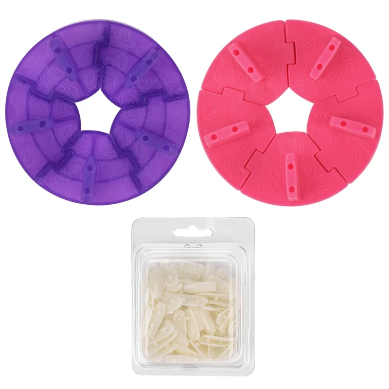 

Пластиковый стенд для демонстрации дизайна ногтей, держатель для практики, стойка, съемная база в форме лотоса с 100 шт. накладных типсов, наб...