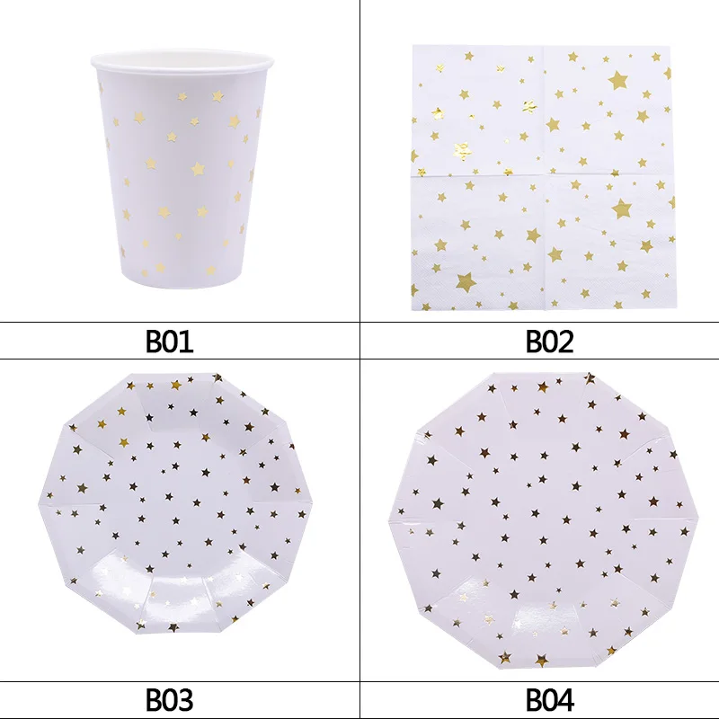 44 шт. розовые золотые тарелки/чашки/салфетки вечерние одноразовые столовые