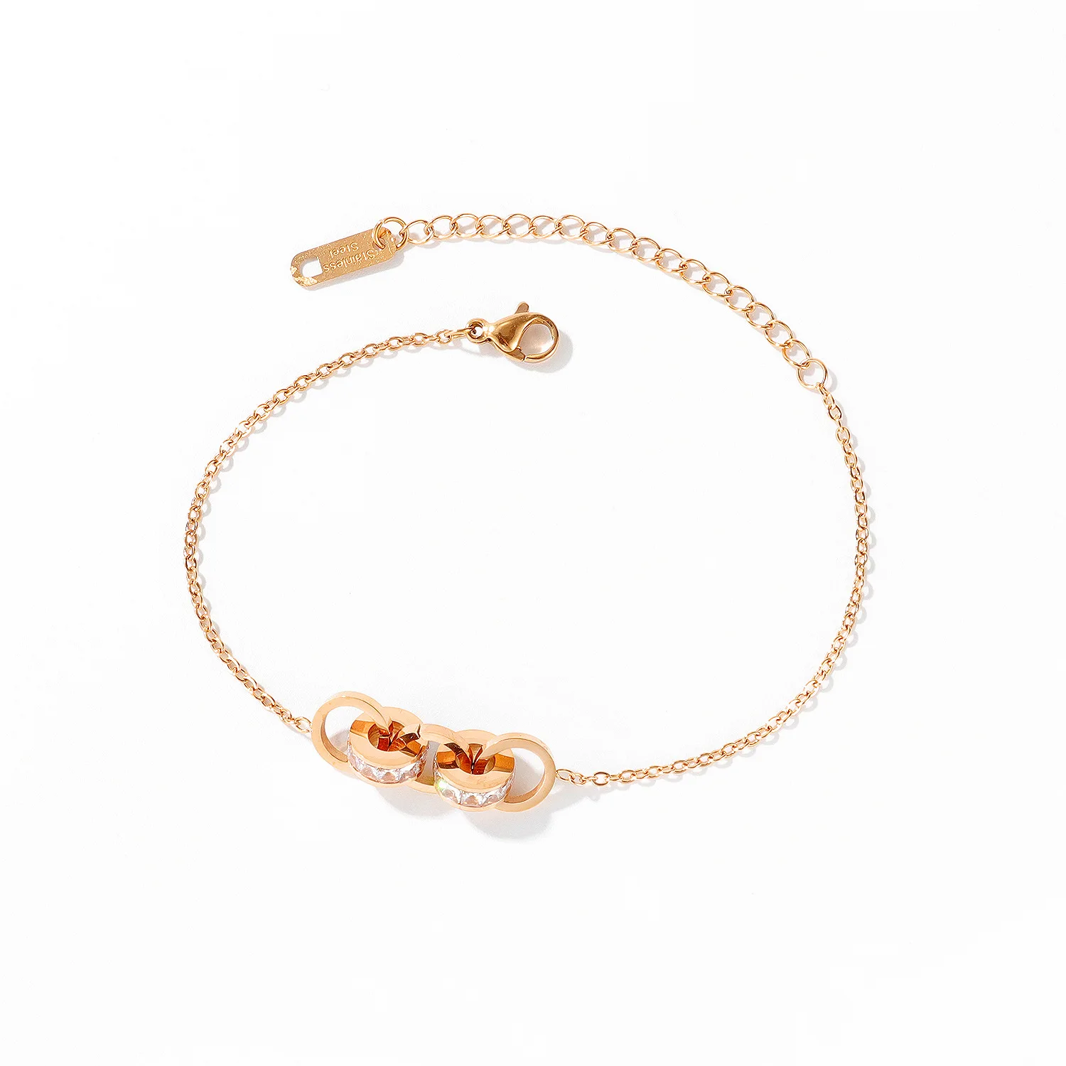 

CL-222 New hot-selling ring bracelets creative fashion interlocking titanium steel bracelet women niche fashion bracelet