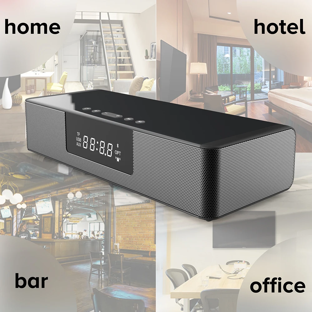 

BS-39A 2.0 Channel Wireless Sound Bar with Remote Control Speaker Stereo Soundbar for Home Theater hotel with wireless charger