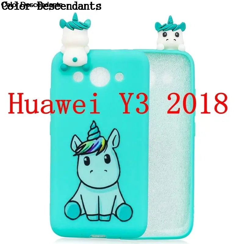 Чехол Y3 Y5 Y6 для Etui Huawei Y7 Prime 2018 Симпатичный 3D чехол с пандой единорогом собакой