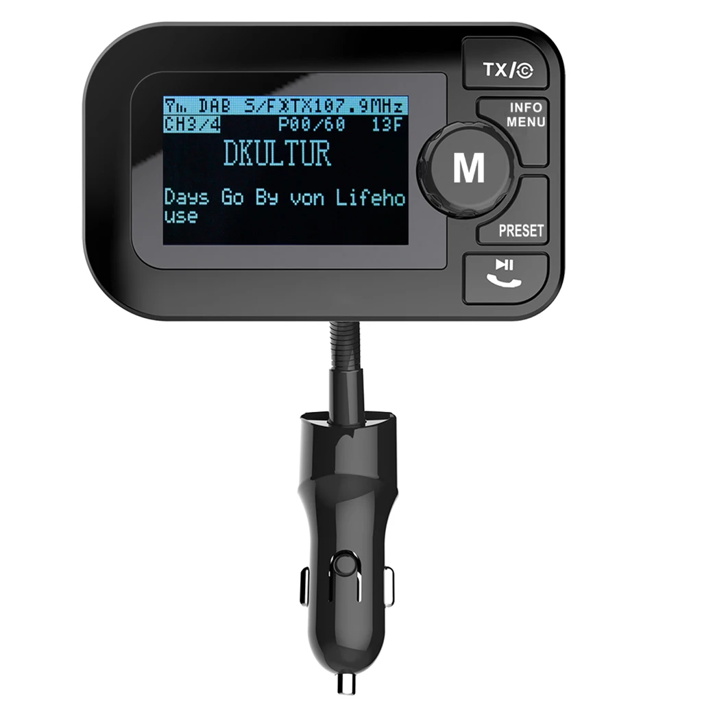 В автомобиле DAB + цифровой радиоадаптер FM передатчик Bluetooth