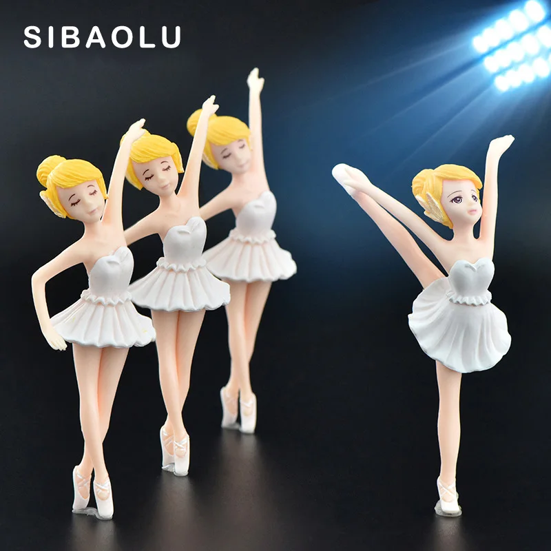 Белая и фиолетовая Танцующая фигурка балерины мультяшный персонаж сказочное