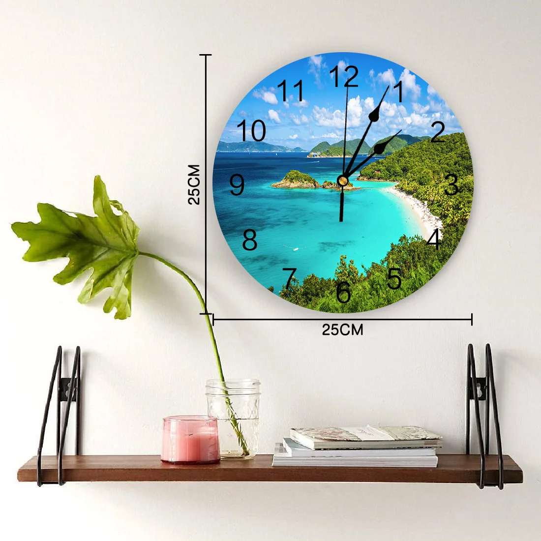 Модные настенные часы с синим островом в багажнике для гостиной кабинета детской