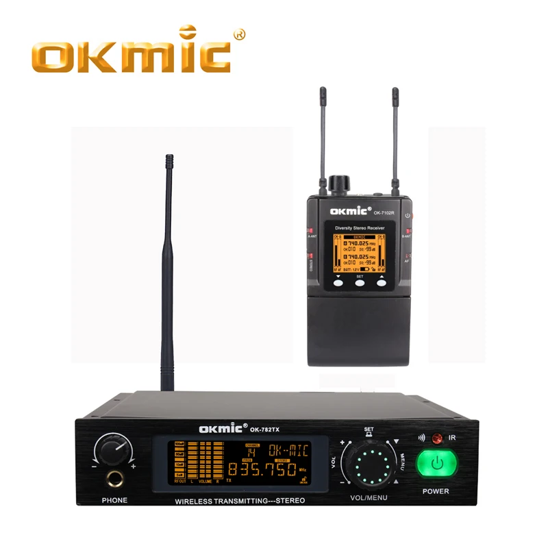 Беспроводная система OKMIC 782TX 7102R с мониторингом сцены наушники вкладыши
