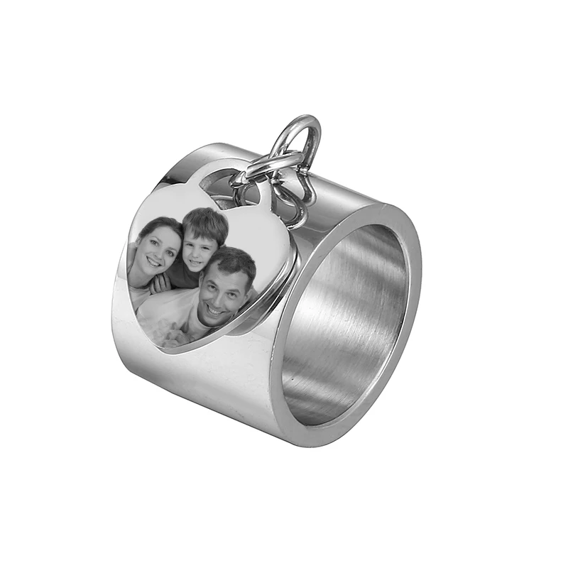 Кольца с гравировкой имени и фото на заказ для женщин мужчин ювелирные украшения