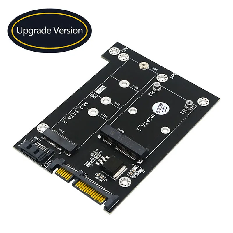 

Upgrade Version 2 in 1 mSATA / M.2 NGFF SSD to dual SATA3 Converter Adapter Card