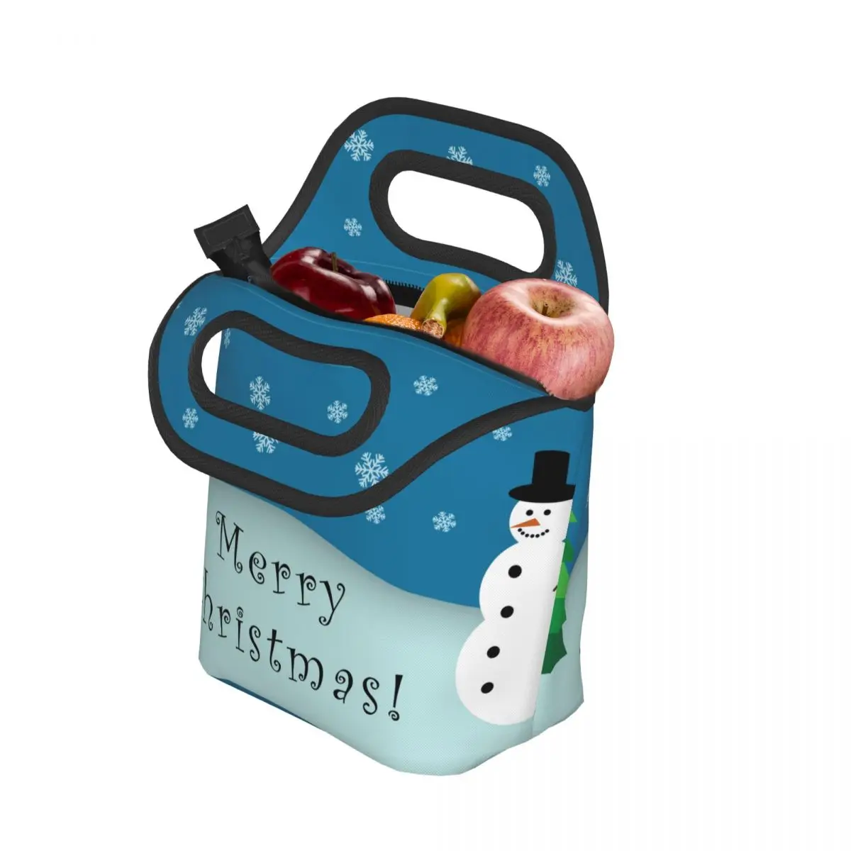 

Зимняя Рождественская Праздничная сумка для обеда для мужчин и женщин с изображением снега снеговика сосны