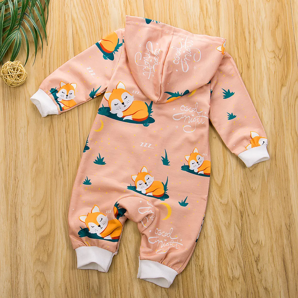 Комбинезон с капюшоном и лисой для маленьких мальчиков девочек от 0 до 24 месяцев