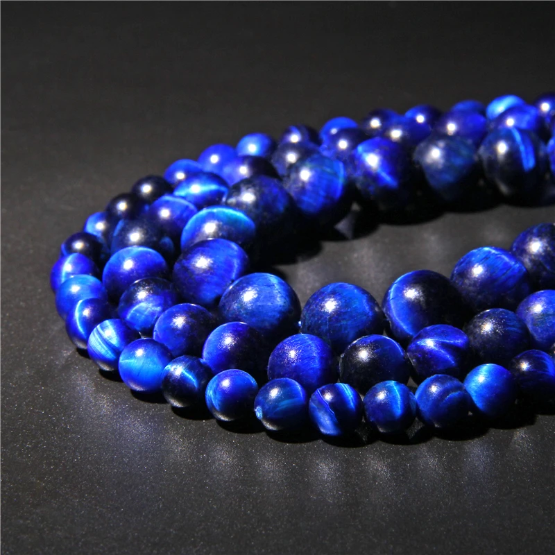 Натуральный Синий Лазурит Тигриный глаз класса А круглые бусины свободно