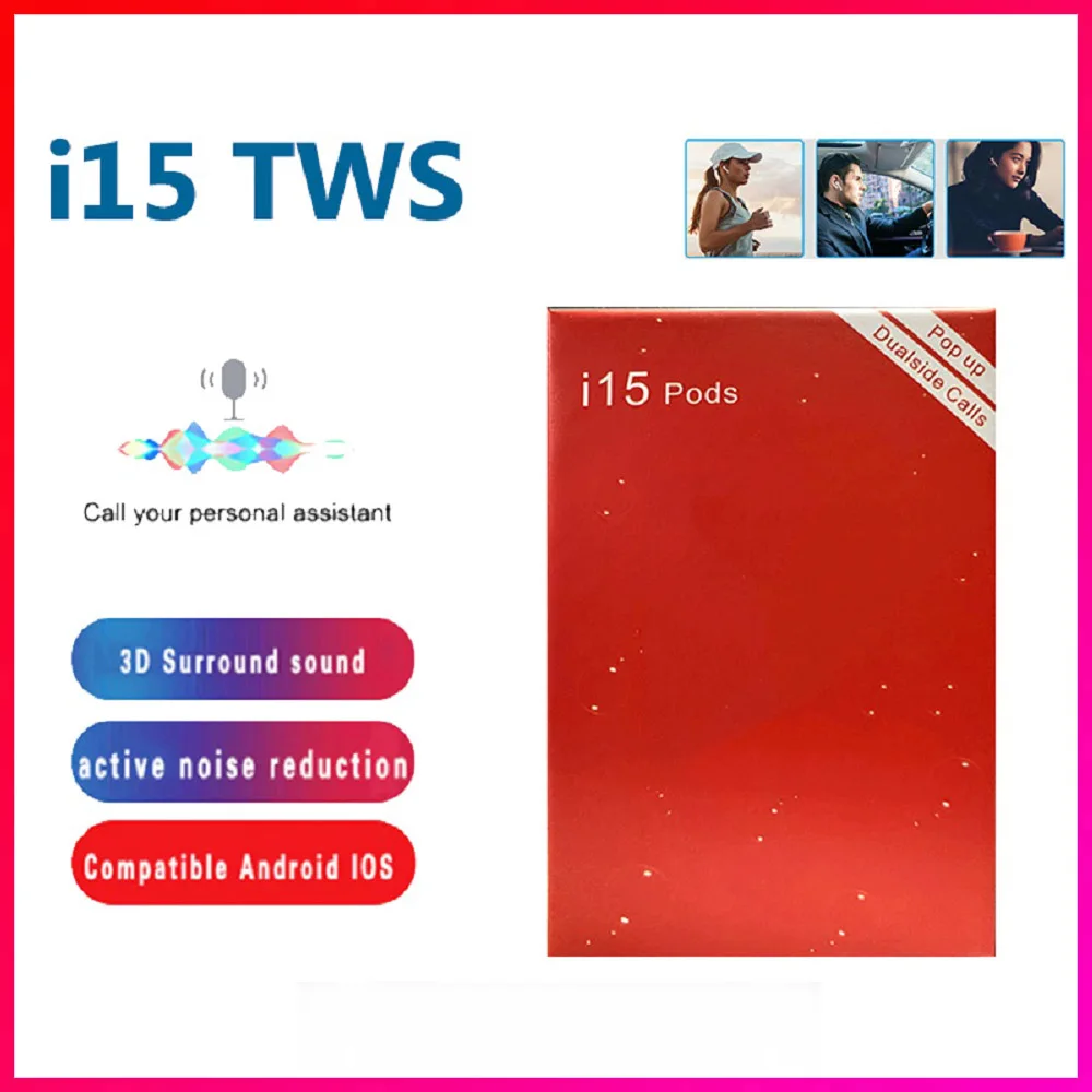 

Оригинальные беспроводные наушники i15 Tws 5,0 Fone Bluetooth наушники-вкладыши гарнитура с зарядным боксом для IPhone Android Xiaomi pk i7 i12 i14