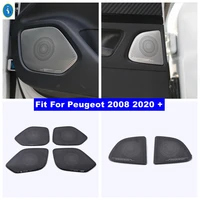 accessories rear door handle bowl stereo speaker audio sound loudspeaker cover trim for peugeot 2008 2020 2022 black silver