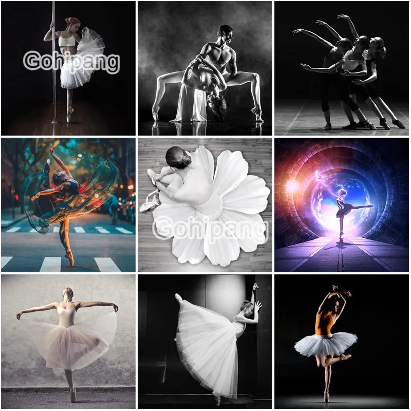 

Алмазная живопись «сделай сам», балетные танцы, Очаровательные Красивые танцоры, полное сверление, квадратные или круглые, алмазная вышивк...