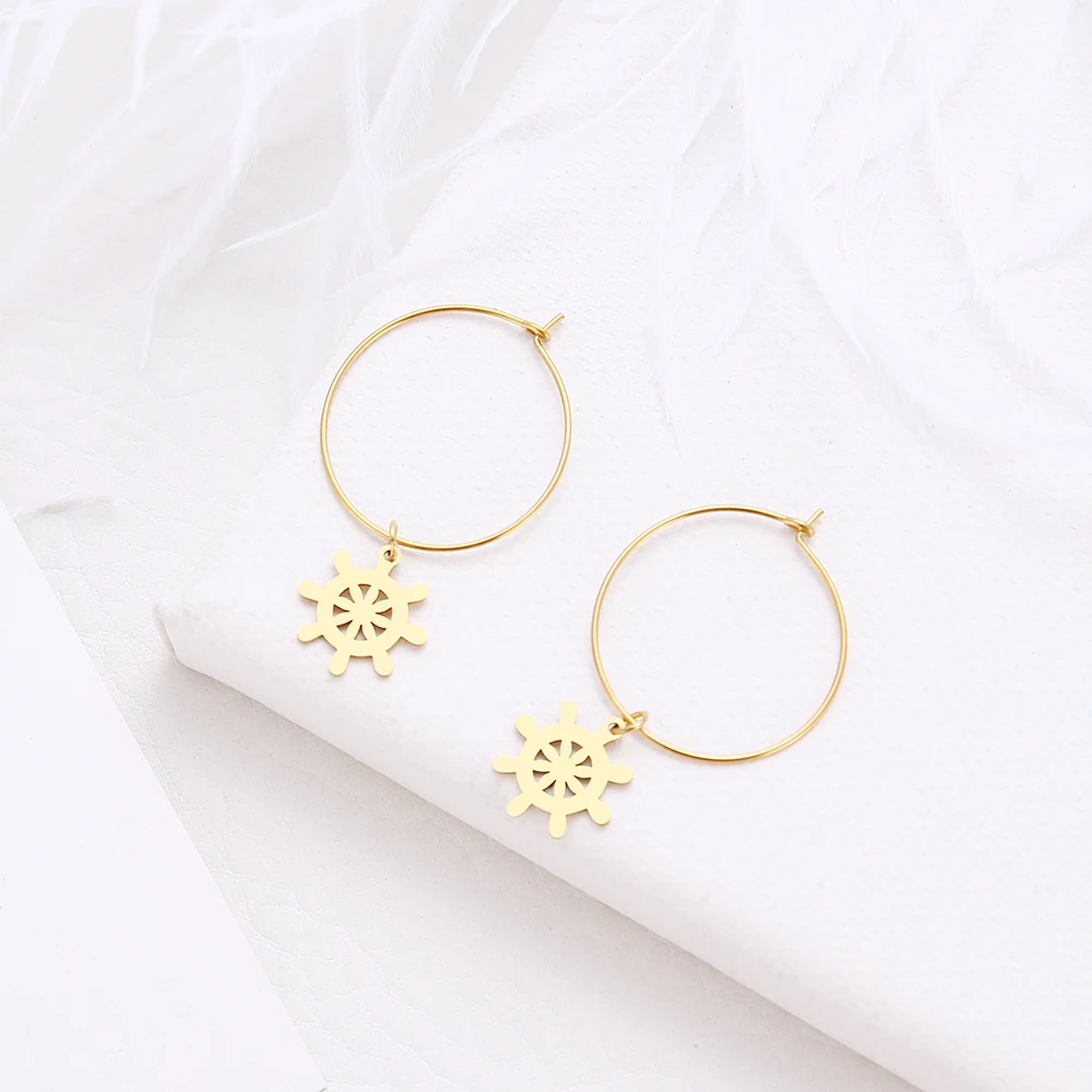 Женские богемные серьги CACANA простые большие круглые подвески в стиле бохо