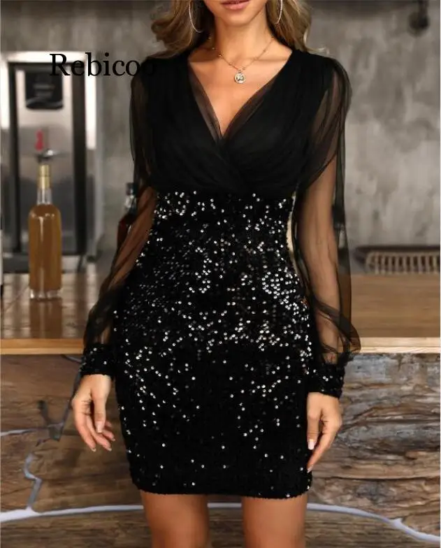 Соблазнительное платье с пайетками новое женское летнее черное элегантное на