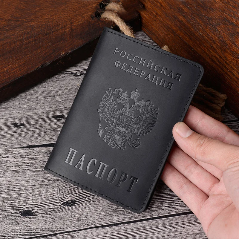 Натуральная кожа Россия Обложка для паспорта натуральная кожа Выгравированные обложки для паспорта полная зернистая кожа паспорт подарок для Него