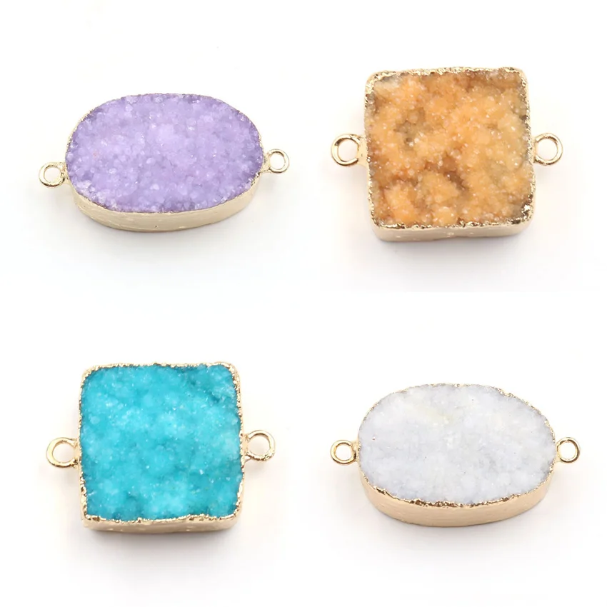 Соединитель YJXP с двойной пряжкой плоский друза кварц бусины рейки