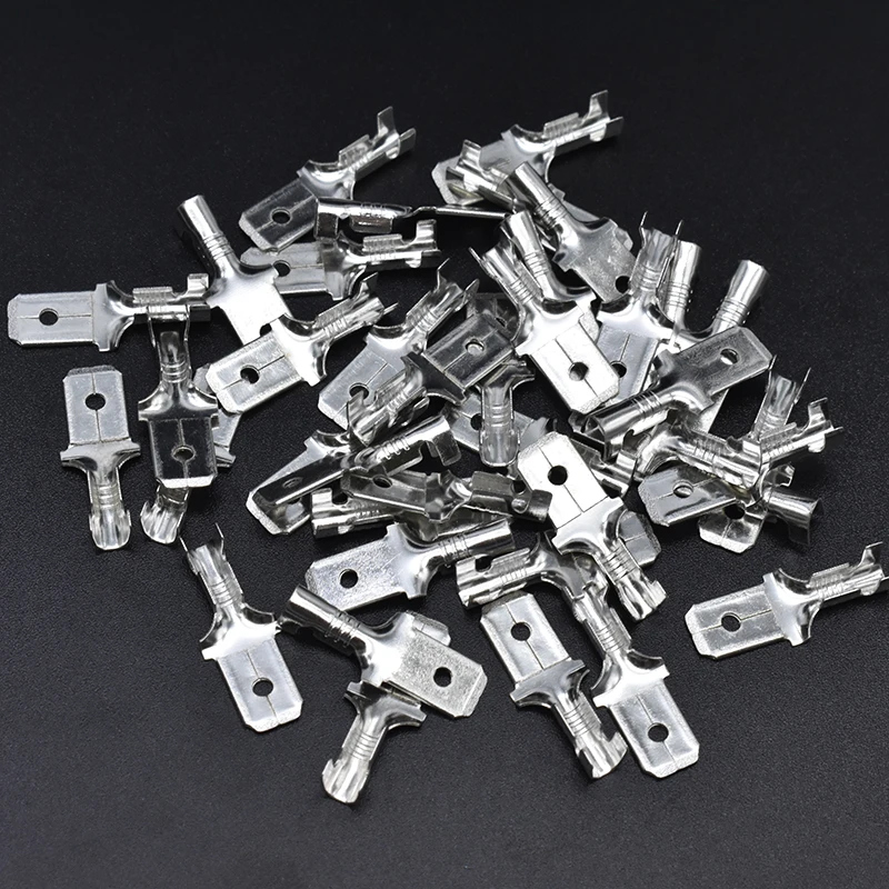 

200pcs/Lot 2.8mm 4.8mm 6.3mm Female and Male Spade Faston Wire Terminal Set Electrical Terminator